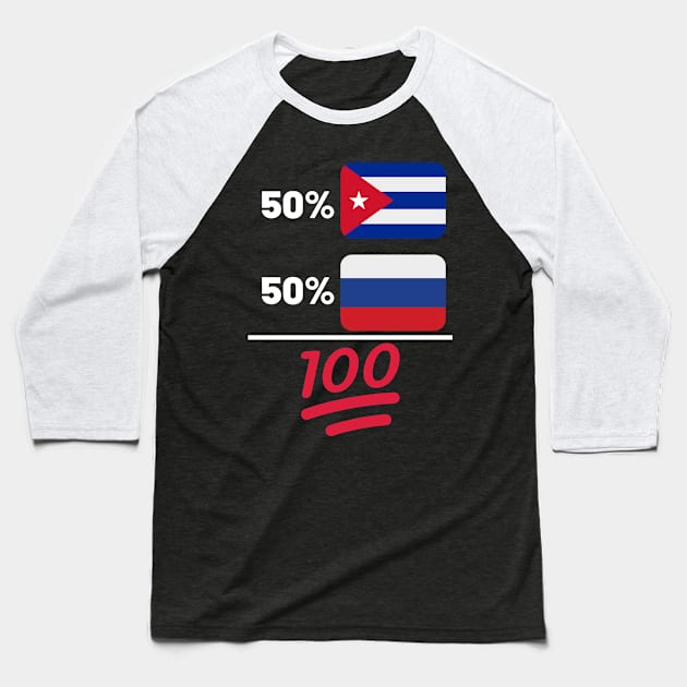 Cuban Plus Russian Mix Heritage Baseball T-Shirt by Just Rep It!!